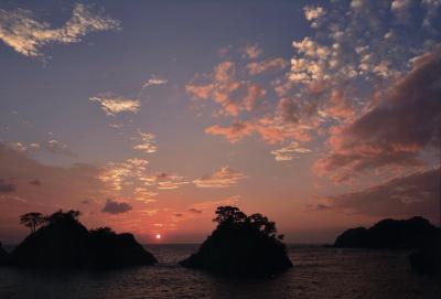 （佳作）堂ヶ島の空を染める夕陽